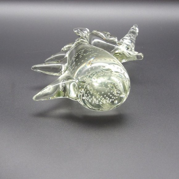 Vintage Hand Blown Art Glass Unicorn with Applied Mane & Applied Horn 7"H x 6"W - Picture 8 of 10